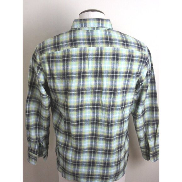Levi's Men's The Worker Relaxed button up Plaid Shirt Green Blue Black Plaid - Picture 4 of 5